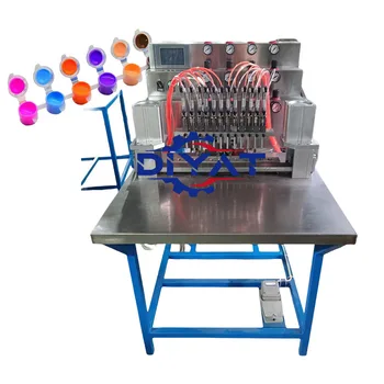 best selling acrylic paint filling capping machine 6 nozzles paint color pots filling sealing machine