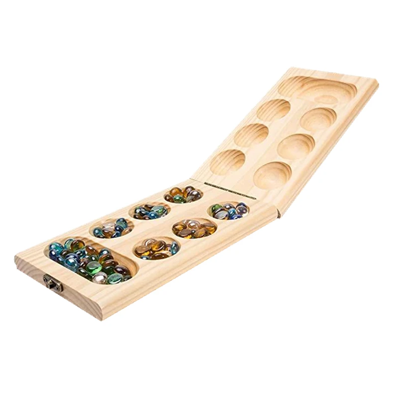 Custom Wooden Folding Mancala Board Game Chinese Checkers Wooden Ludo Board Travel Board 3D Puzzles Game for Adults Kids