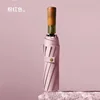 10-bone bronze brushed wood handle-pink