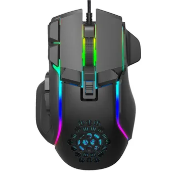 10 Buttons 12800 DPI USB Gaming Mechanical Mouse RGB Backlit Computer Gamer Programmable Wired Mice For Laptop PC Desktop