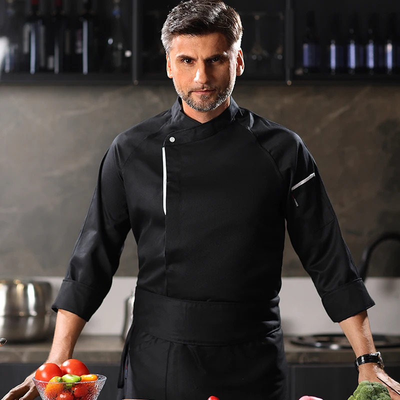 Fire Proof Chef Jacket With Logo Kitchen Cooking Waterproof Work Clothing Uniform Hotel Restaurant Chef Coat Size S