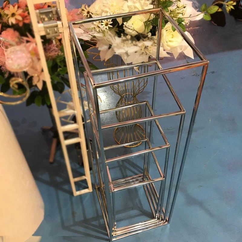 Лидер продаж, золотая металлическая подставка для цветов, центральные части свадебного стола