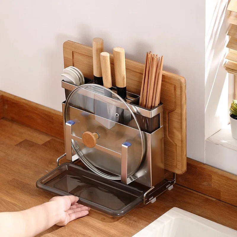 Лидер продаж многофункциональная стойка для хранения инструментов кухонный держатель режущих ножей из нержавеющей стали