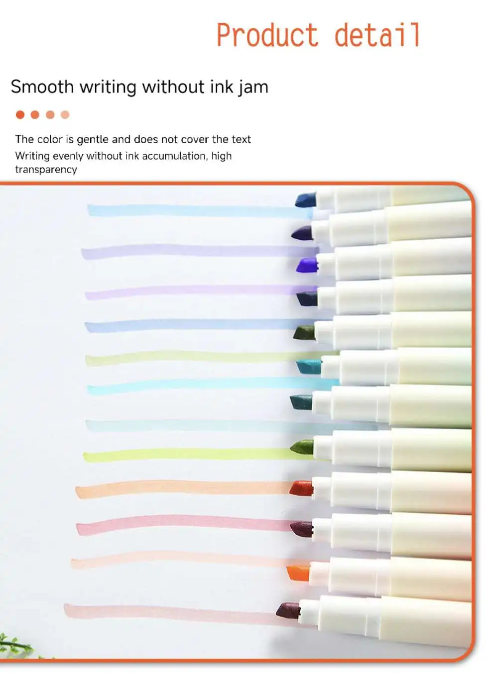 Набор высокопроизводительного градиентного хайлайтера для школьного использования скошенная кисть защиты глаз высокоценный маркер учеников прочная бумага