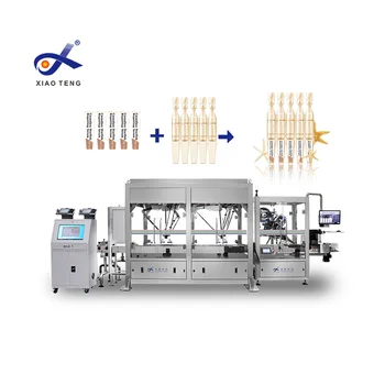 2024 New Product Automatic high speed disposable Essence bottle top-surface labeling machine with robot arm