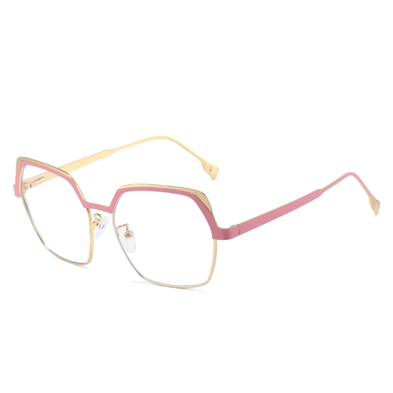 Women Blue Light Blocking Computer Glasses 2026 Fashion Metal Polygon Eyeglasses Frame Anti Radiation Transparent Optics Eyewear