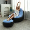 Noir &amp; Bleu (canapé + repose-pieds + pompe à pied)