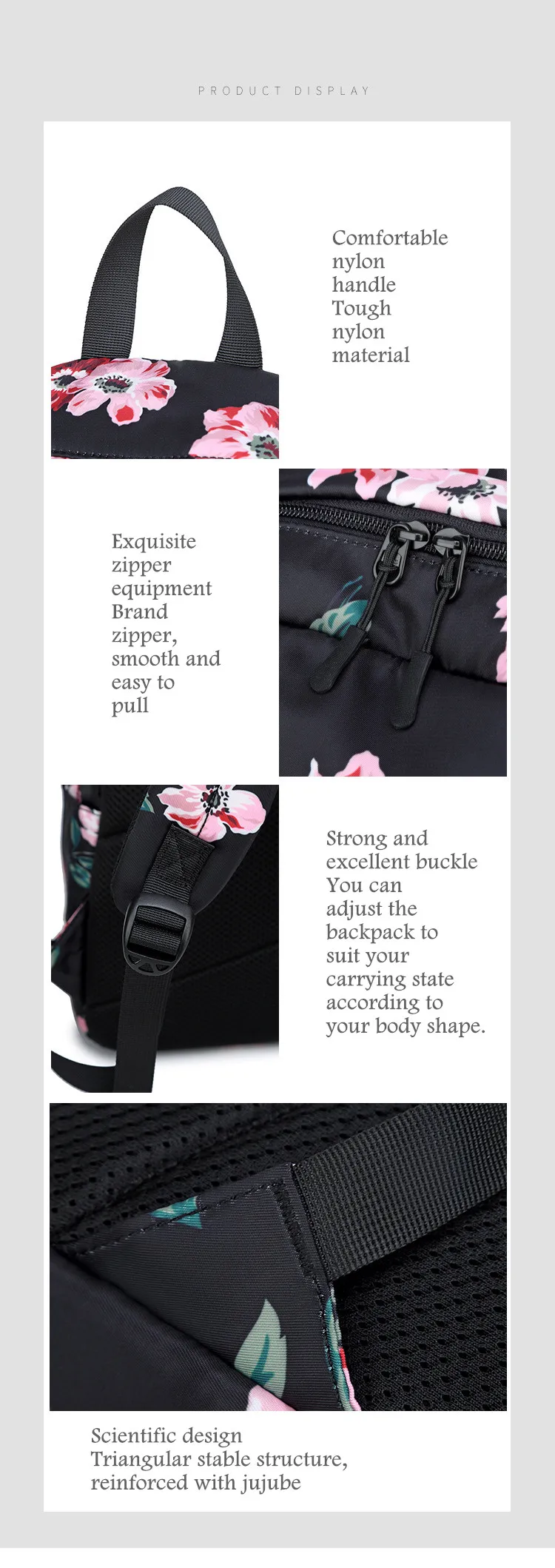 Personalised School Bags with Lunch Box Black Flower Backpack Bulk Character Satchel