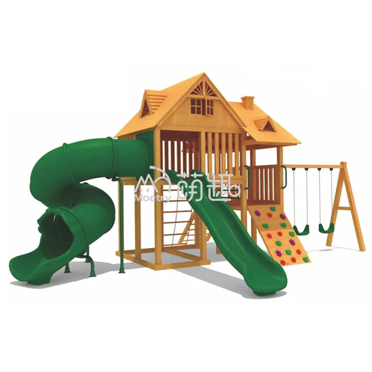 Moetry Outdoor Backyard Playground Swing Slide Set