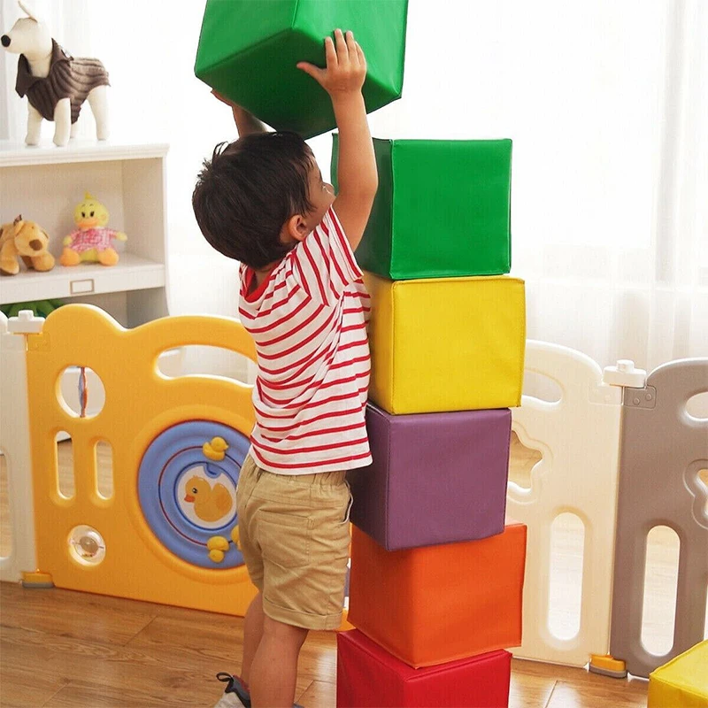 Environmentally Friendly and Pollution-free High-density Educational Building Soft Blocks Foam Baby Soft Toys 12 PU Unisex 1 Set