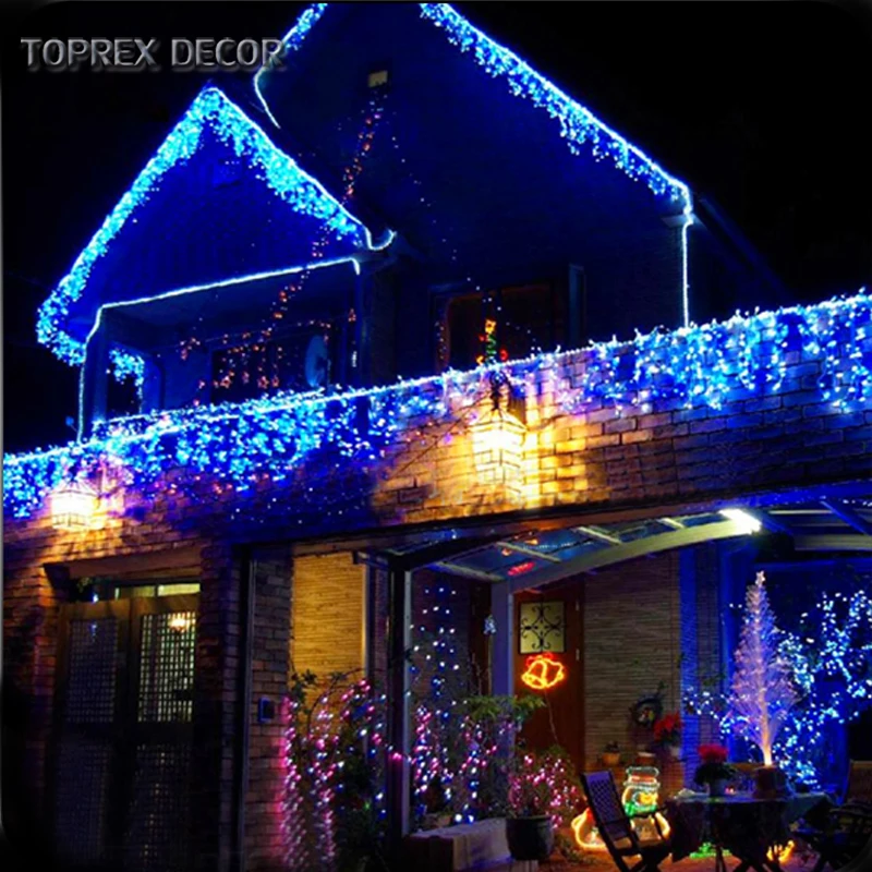 Outdoor IP44 Light Chain LED Icicle Shaped Custom Length Christmas Lights Outdoor LED Icicle Fairy Light