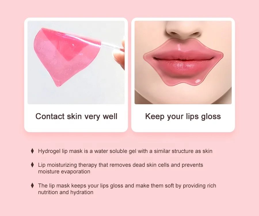 Gel Collagen Plump Care Plumping Patches Hydro Hydrogel Lip Mask for Lips Red Private Label Organic Natural Crystal Sleep Custom