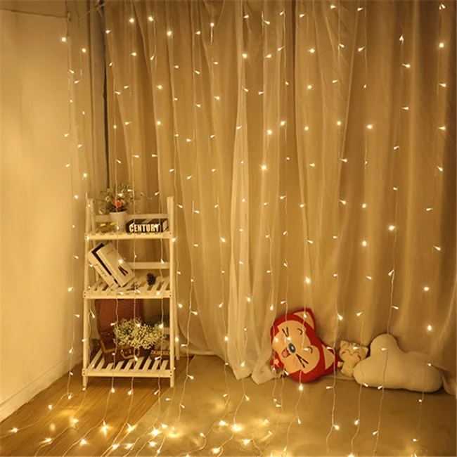 Rideau Lumineux De Noël à LED Bleues, 216 LED, 5 Mètres, Pour Décoration Intérieure/extérieure