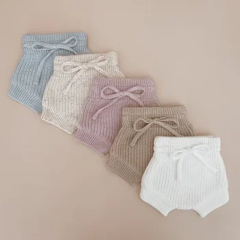 Soft knit pants Spring Newborn Custom Logo Knitwear baby Knitted Solid Color Casual Pant Baby Unisex Clothes