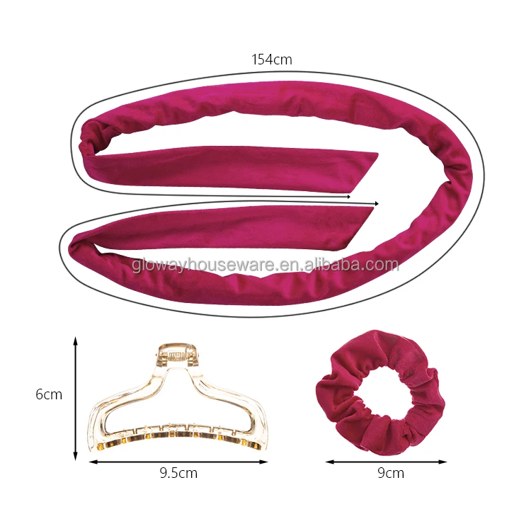 Gloway Custom Extra Long Soft Velour Hair Curling Ribbon Rod Kit