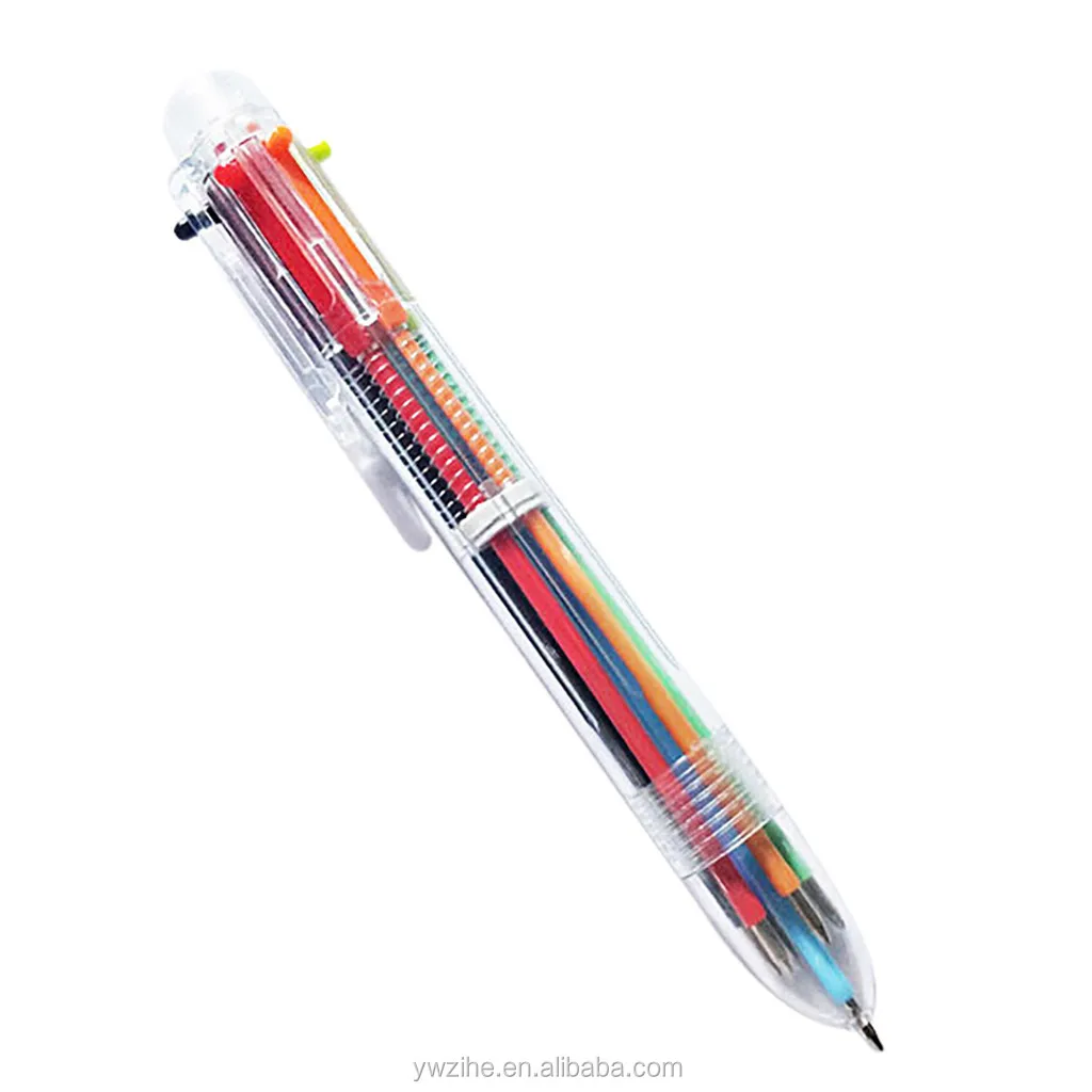 1pc 6 In 1 Multi Color Ballpoint Pen Retractable Click Office Student Stationery 