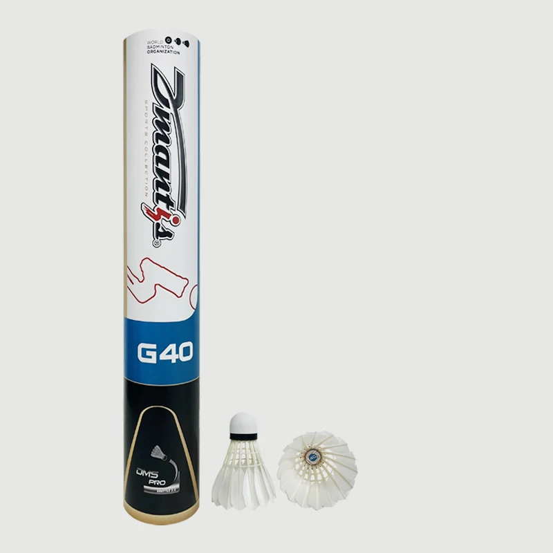 Factory supply goose feather dmantis G40 badminton shuttlecock for competition and professional training