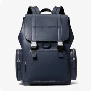 Custom Logo Fashion PU Leather Mens Laptop Business Zip Backpack Waterproof Bagpack Bag for Men