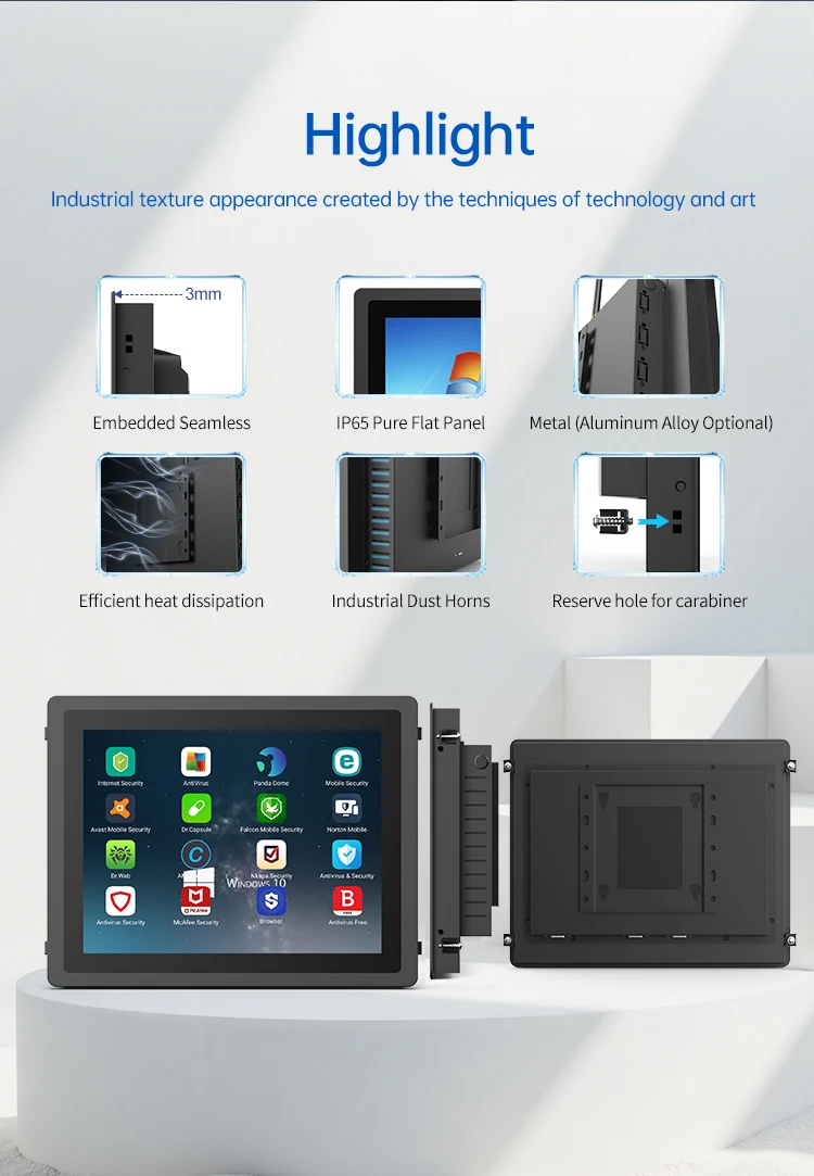 Industrial Capacitive Touch Panel PC 8-21 Inch Android Linux Wall-Mounted Embedded FCC CE for Factory Automation Kiosk