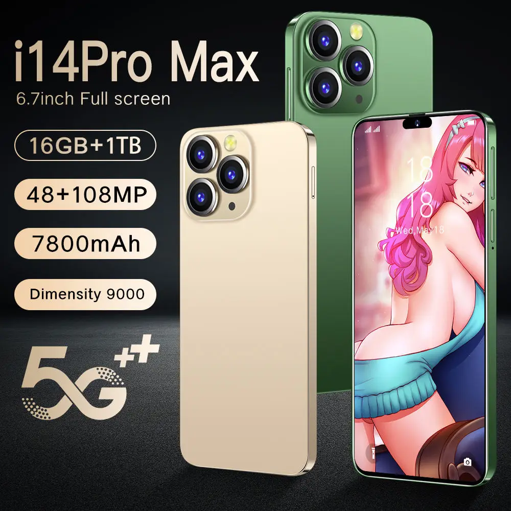 2023 i14 Pro MAX 6.8 16GB+1TBGB 4g Smartphone Android 7800 mA Unlocked