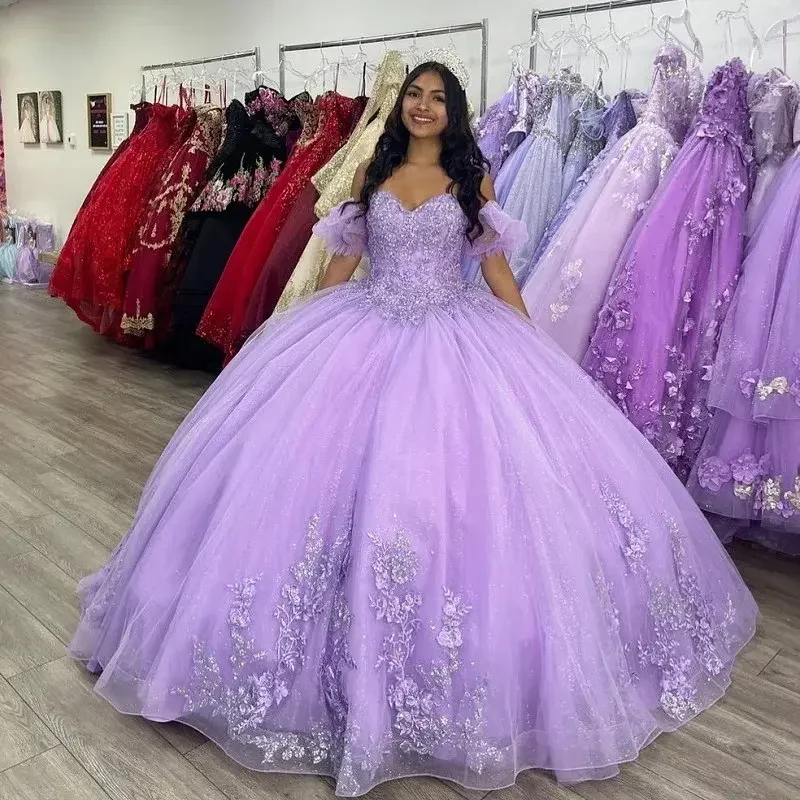 Lace Flowers Embroidery Satin Ball Gowns Quinceanera Dresses main image 1