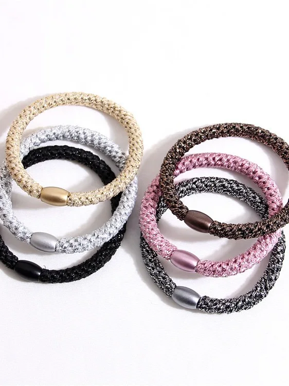 6mm Trendy Glitter Plait Elastic Hair Rubber Bands Braided Hair ...