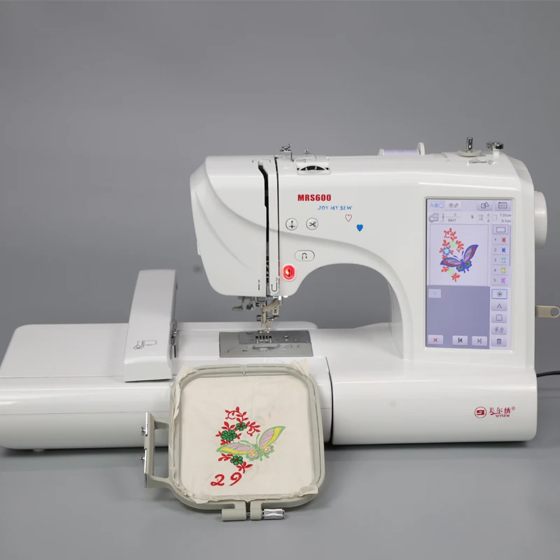 45W White Automatic Threading Home Embroidery Sewing Machine with Large 7'  Touch Color Screen - China Machine, Sewing Machine