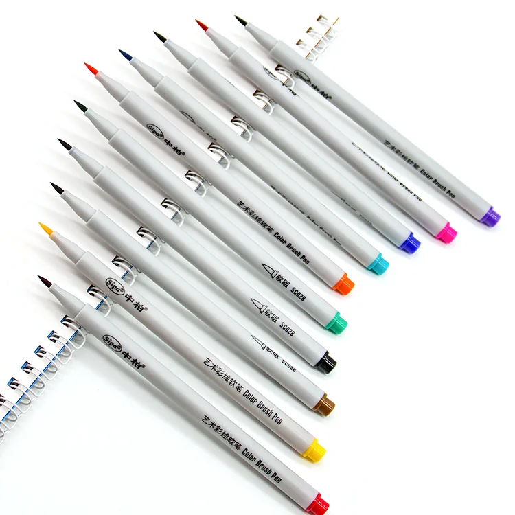 Sipa water based 10 colors soft brush watercolor marker pen set