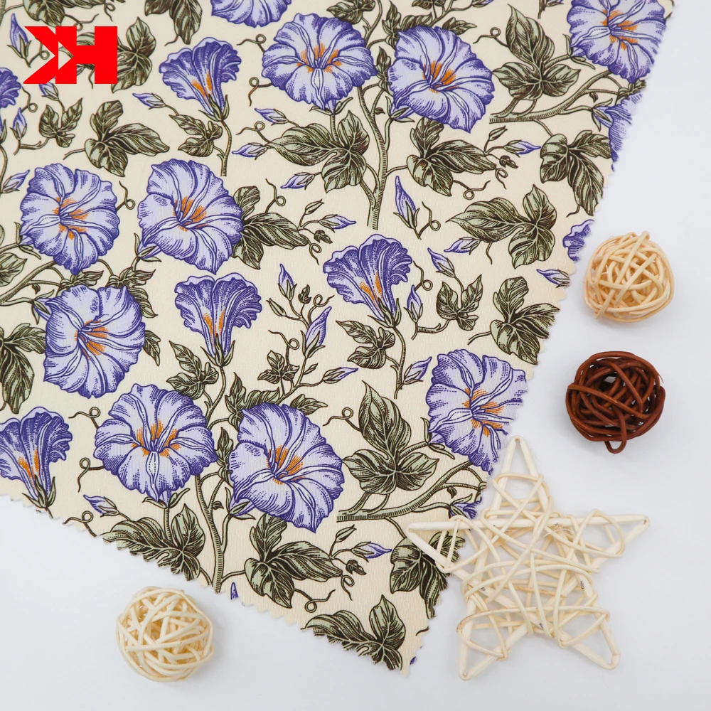 Хлопчатобумажная саржевая ткань Kahn тянущаяся с принтом в наличии для изготовления блузок футболок