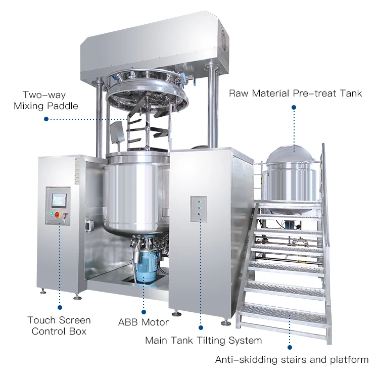 High Quality Cosmetics Manufacturing Machine Lotion Cream Making Machine Homogenizer and Detergent Vacuum Emulsifier Machine