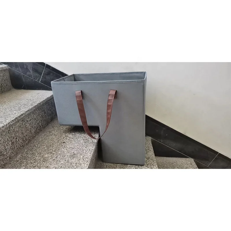 High Quality Staircase Baskets With Leather Handles Foldable Stair
