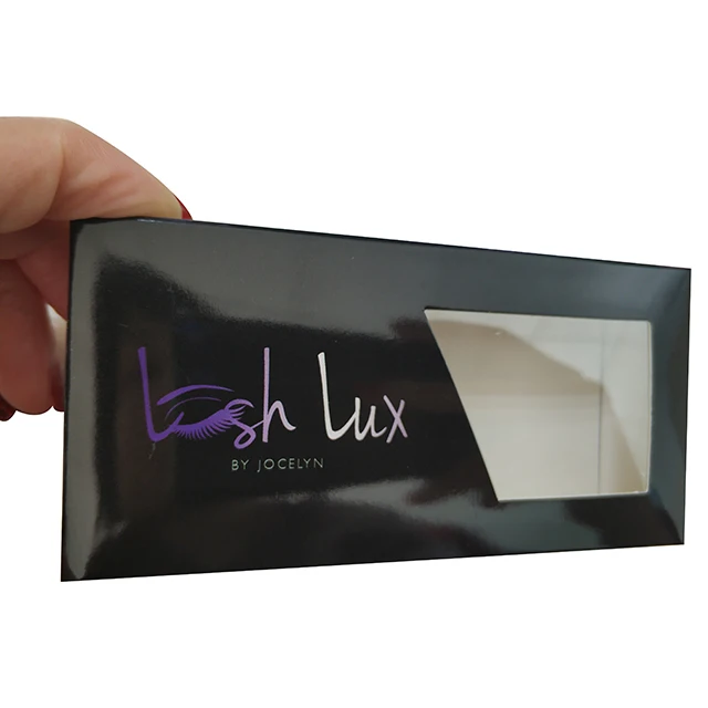 Custom Design Nice Gold Foil Logo Eyelash Paper Box lash sleeve packaging box