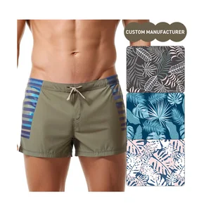 European Custom Digital Print Sublimation Drawstring Beach Shorts Quick Dry Swim Trunks With Logo