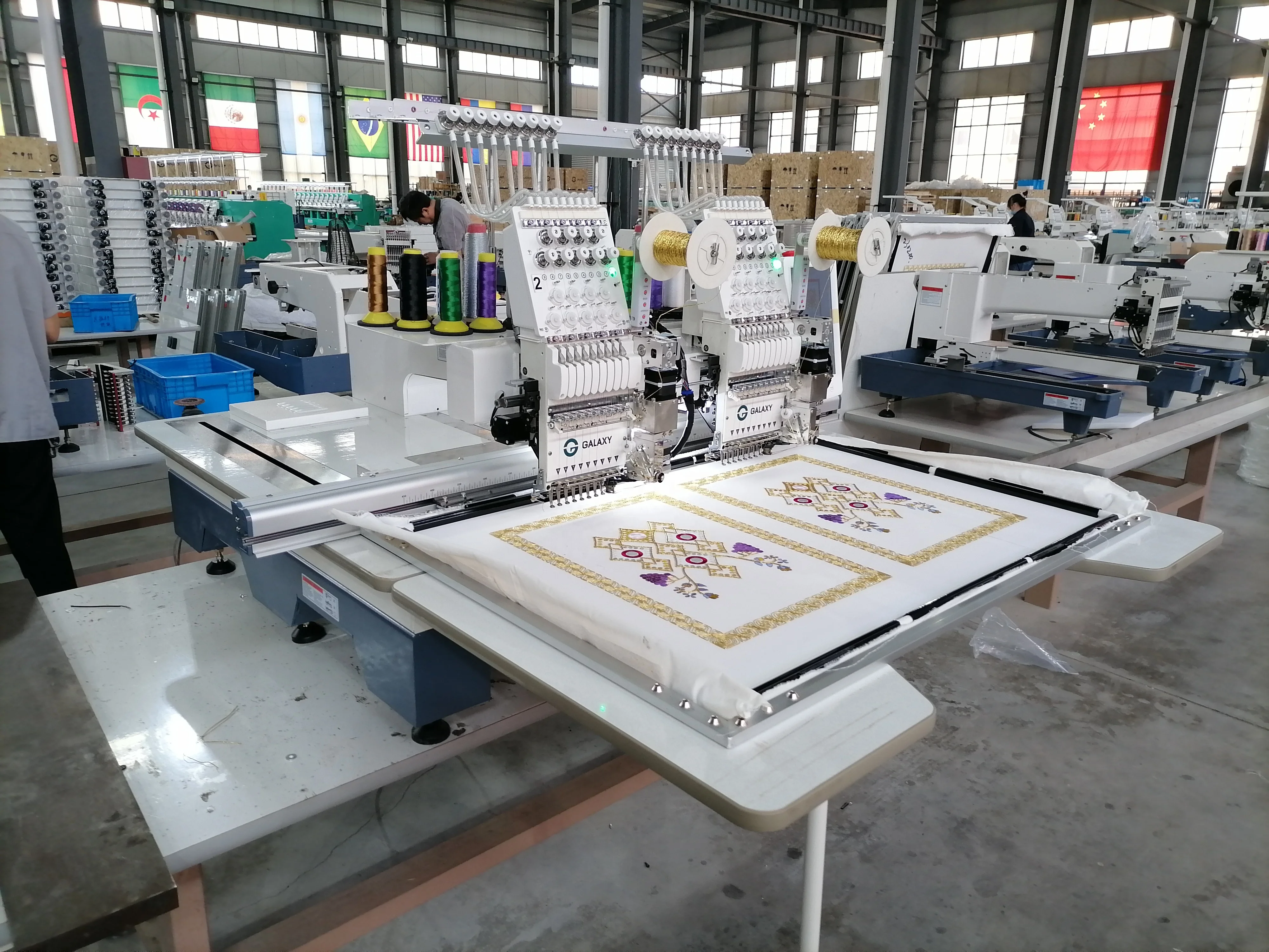 HOT SELLING 2024 GALAXY HIGH SPEED 1202  WITH EASY CORDING SUITS GARMENTS BRIDAL PARTY WEAR EMBROIDERY MACHINE DAHAO SOFTWARE