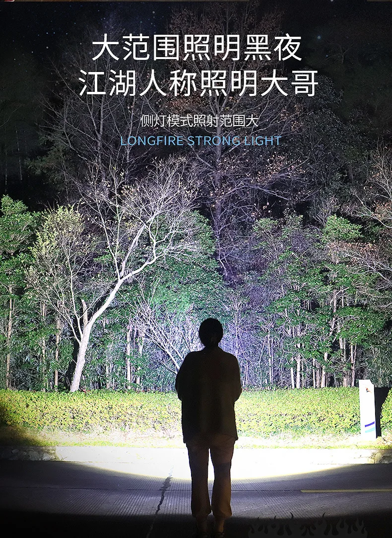 Wholesale High Quality Super Bright Led Rechargeable Power Bank Hammer Knife Magnet Flashlight