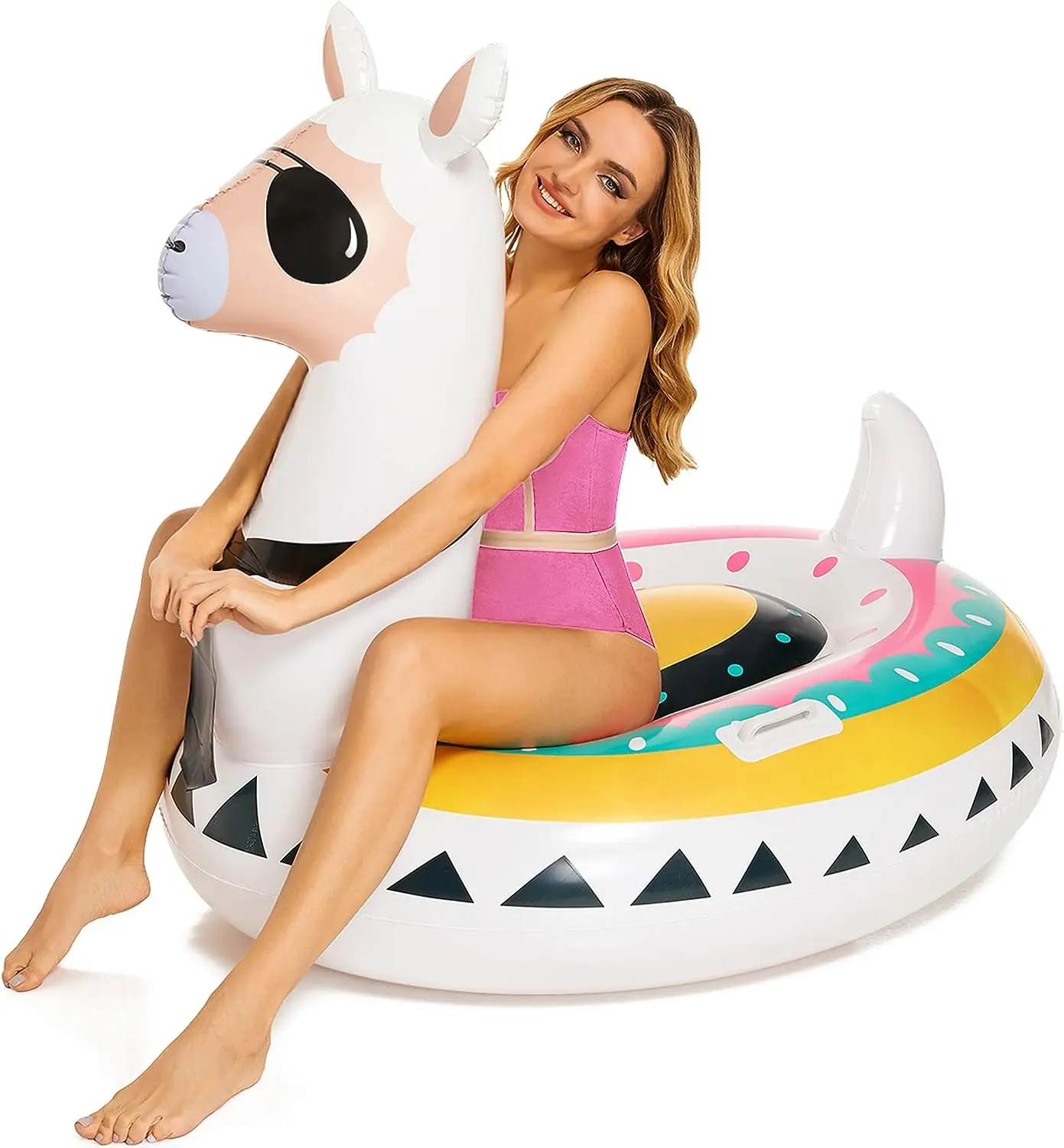 Inflatable Floater Water Float Ride on Lake Big unicorn Sheep Pool Float Tropical Floating Island