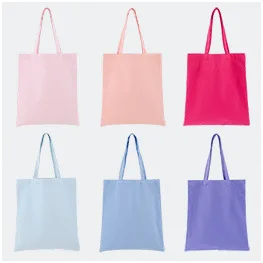Wholesale Colorful Blank Eco-friendly Polyester-Cotton Shopping Tote Bags Customized Advertising Heat Transfer Printed preview 2