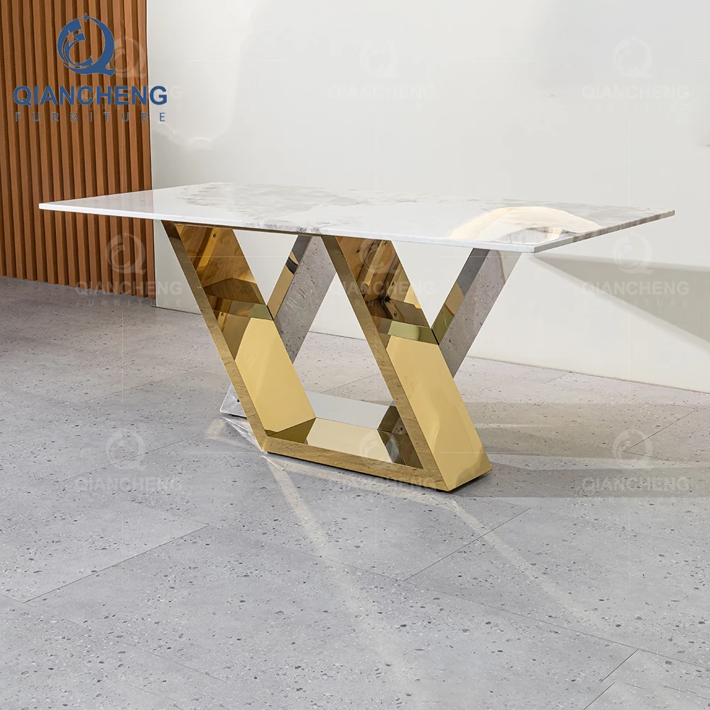 Luxury Hallway Console Table European Design Living Room Furniture Silver Mirrored Stainless Steel Marble Console Table