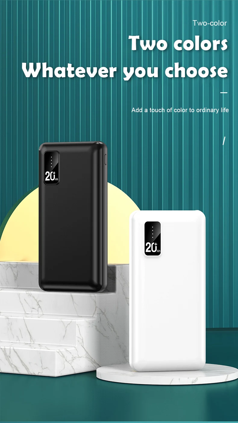 20000mah Power Bank - Portable, Fast Charging, True Capacity