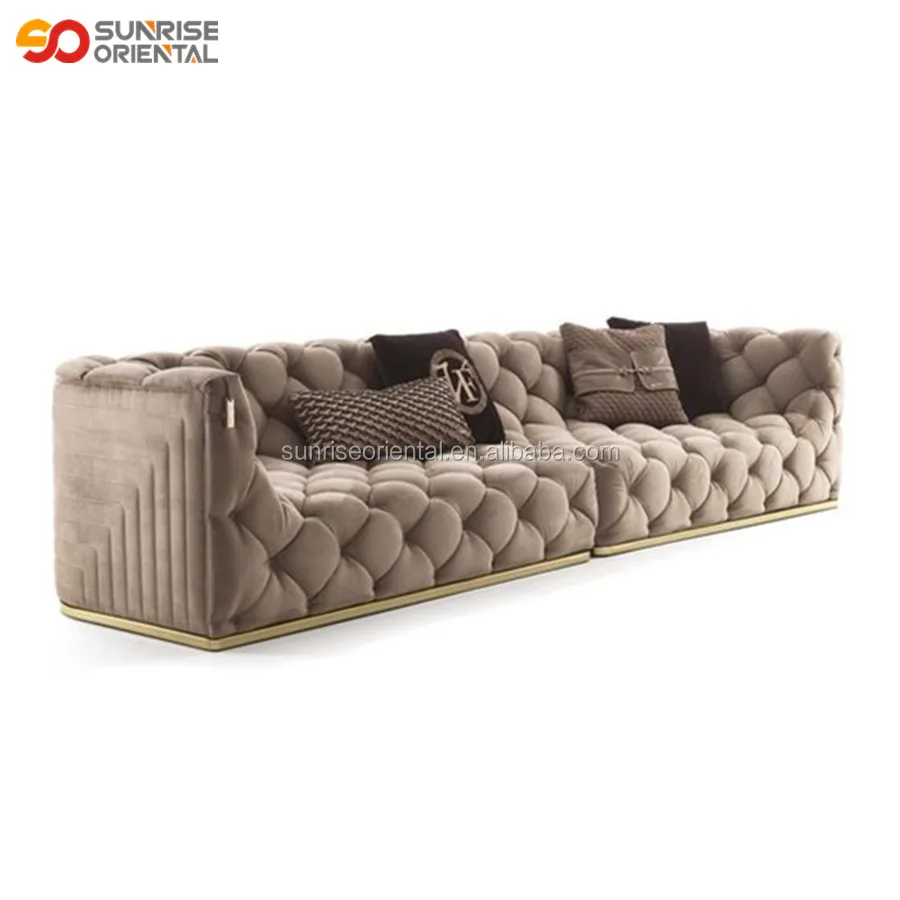 Современный синий бархатный диван chesterfield