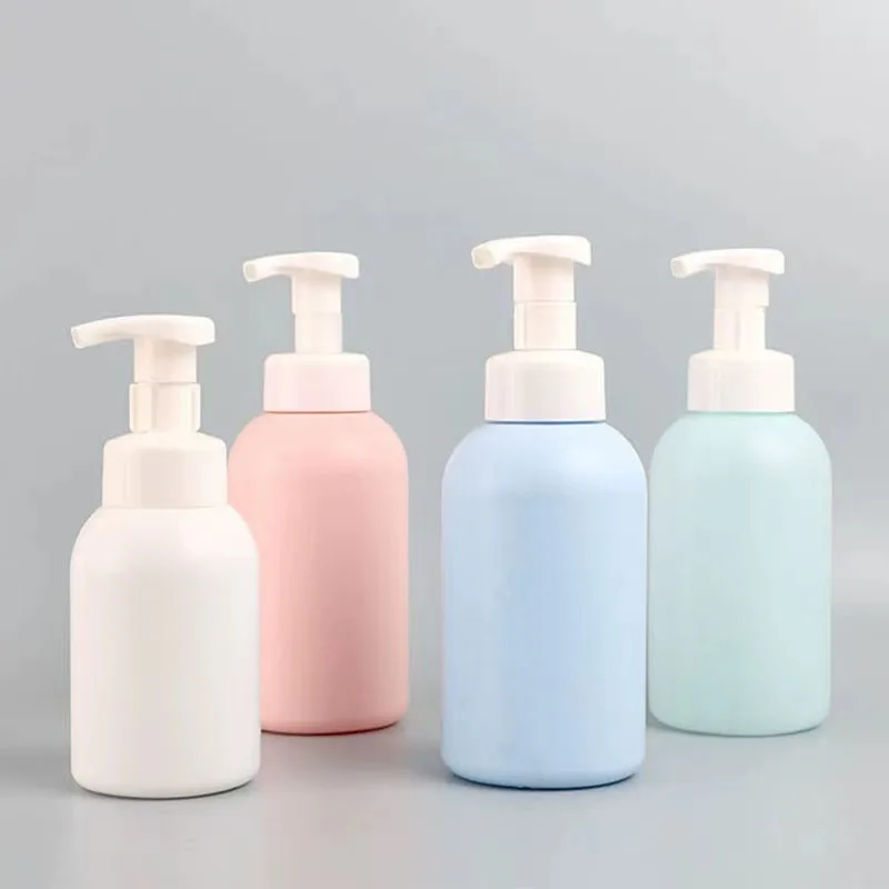Support Custom Plastic HDPE 300ml 500ml Shampoo Shower Gel Foam Bottle Soft Touch