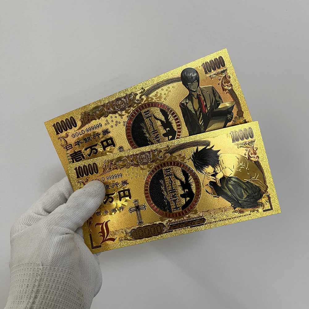 Wholesale 8 Designs Anime Designs 10000 Yen Money Collection Death Note  Gold Foil Banknote