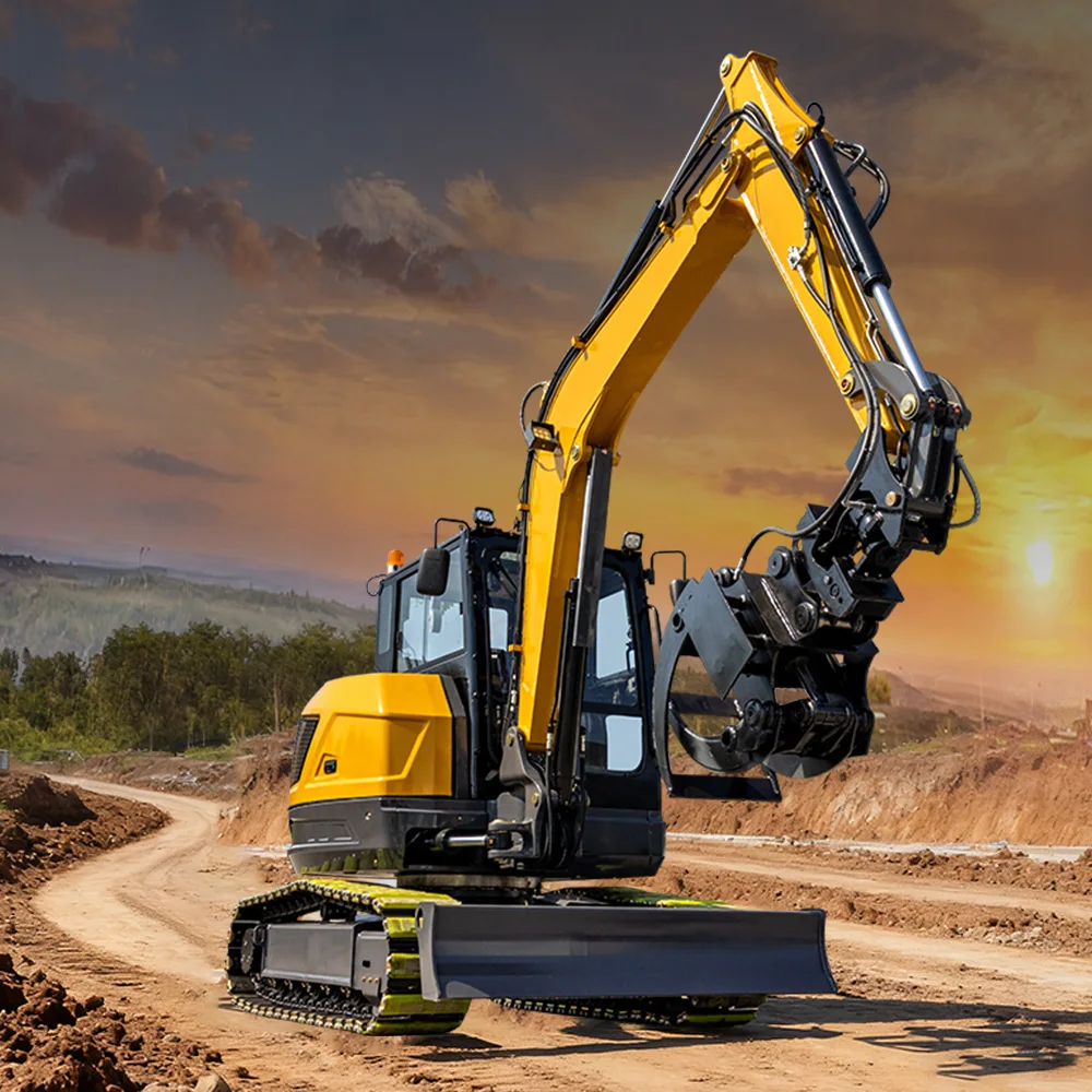 HIGHTOP Мини екскаватор 6500kg вишеструки функционални гусенични хидраулични екскаватор копач на гусеницама 6,5 тона гусенични екскаватори