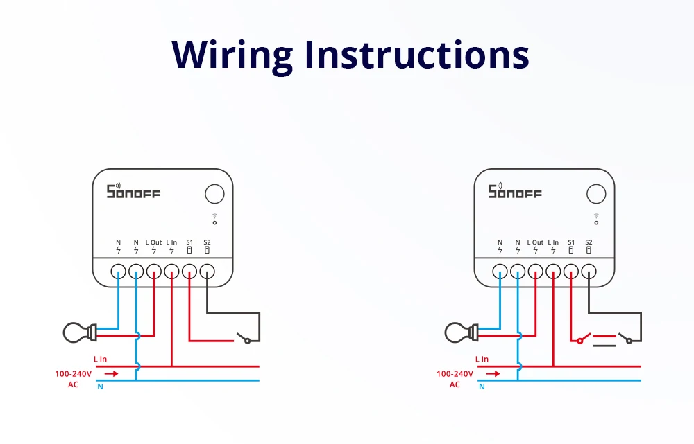 SONOFF MINIR4  MINI Extreme Wi-Fi Smart Switch Super Tiny Size Detach Relay Mode External Switch Control eWeLink APP Control