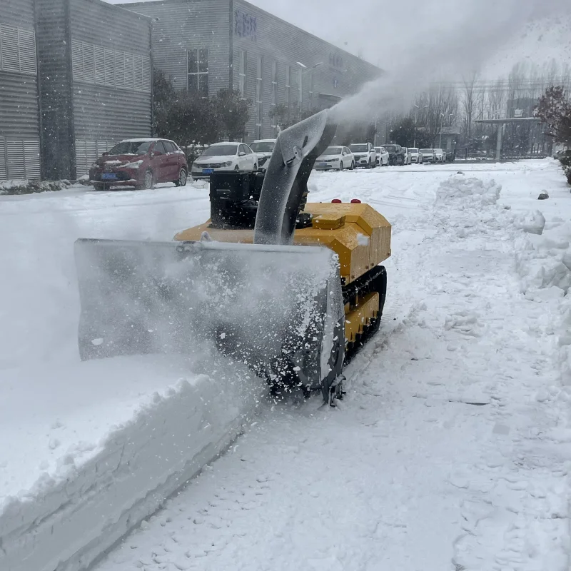 Remote-controlled Wheeled Electric Snow Sweeper and Tracked Snow Sweeping and Lawn Mowing All-in-one Machine for Sale