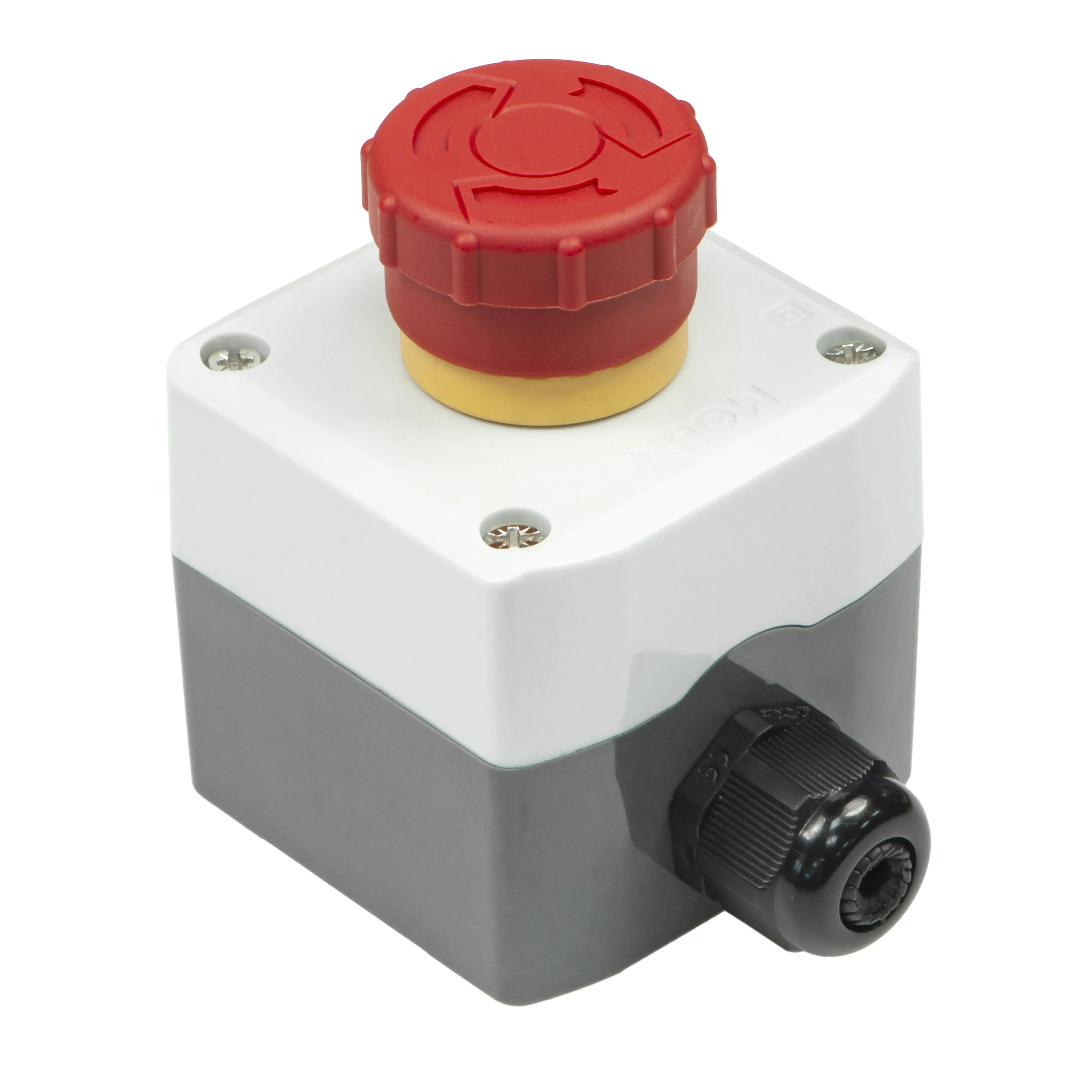 ONPOW Emergency Stop Button Solution 16mm/19mm/22mm E Stop Button Switch With Protection Box