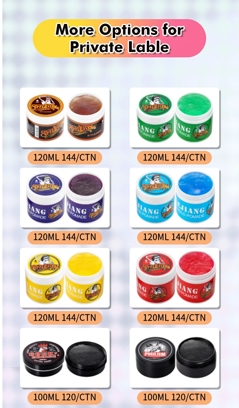 High Shine Hair Gel Wax Pomade Clear Scented Extra Firm Hold Natural Customize Edge Control