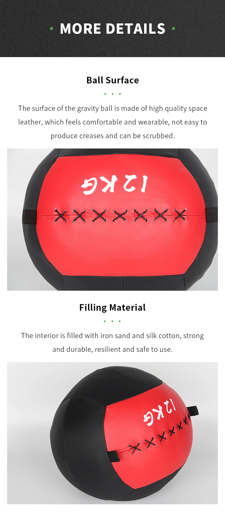 Custom Logo Training 125 Kg Work Out Weighted Ball Leather Medicine