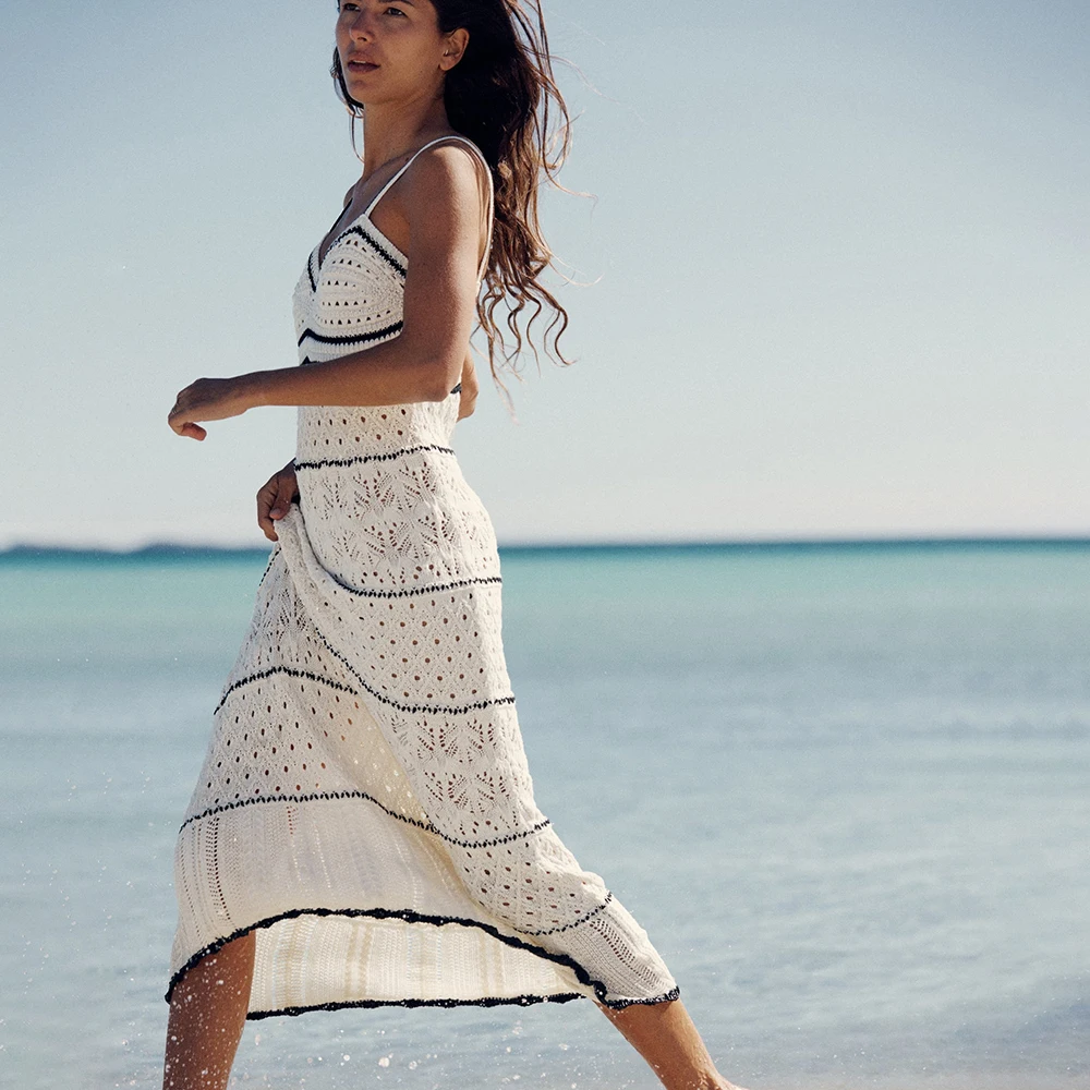 patchwork knitted summer dress Joskaya Women's Knitted Stripe Patchwork Mini dress