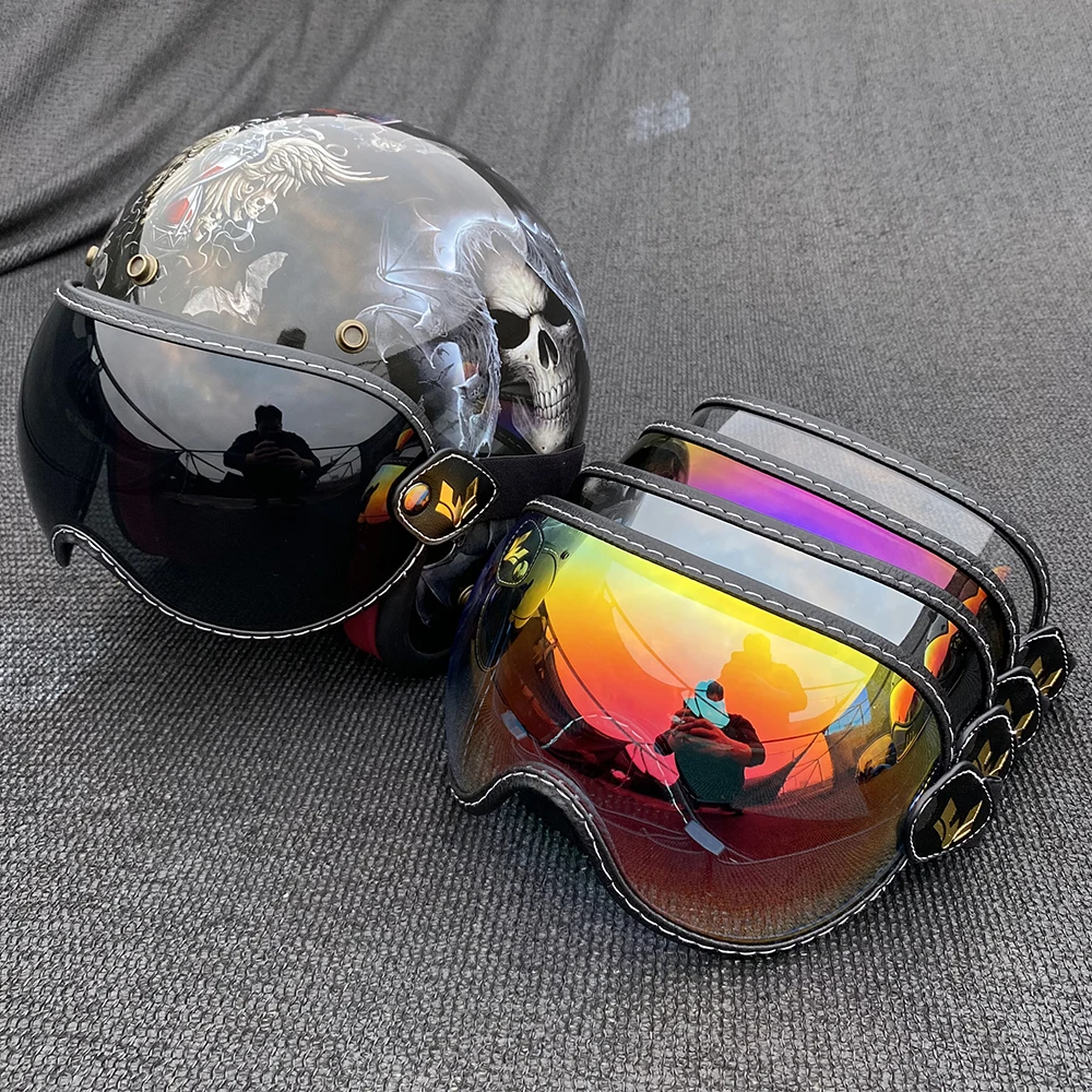 Universal Motorcycle Helmet Bubble Shield Visor Lens